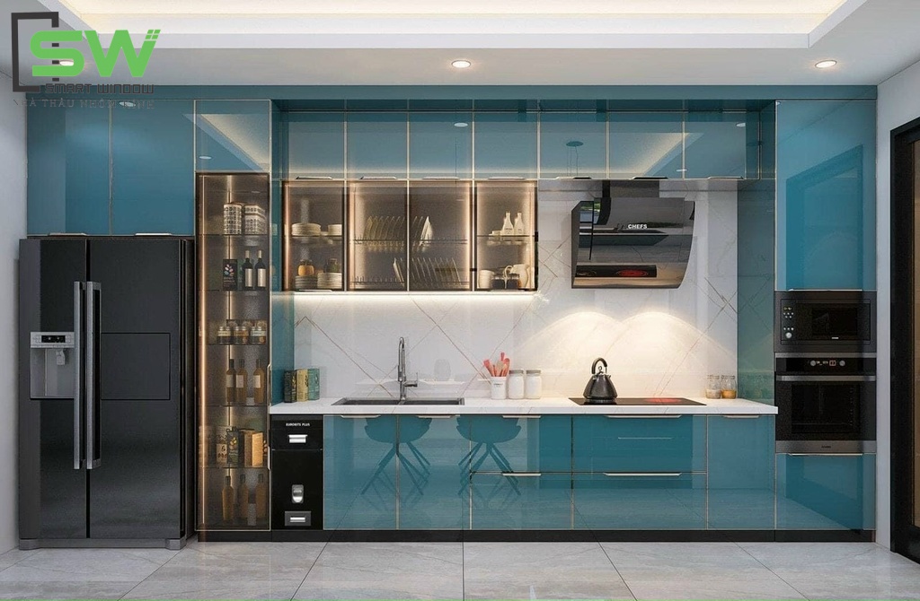 Lưu ý mà bạn cần quan tâm khi sử dụng tủ bếp cánh kính