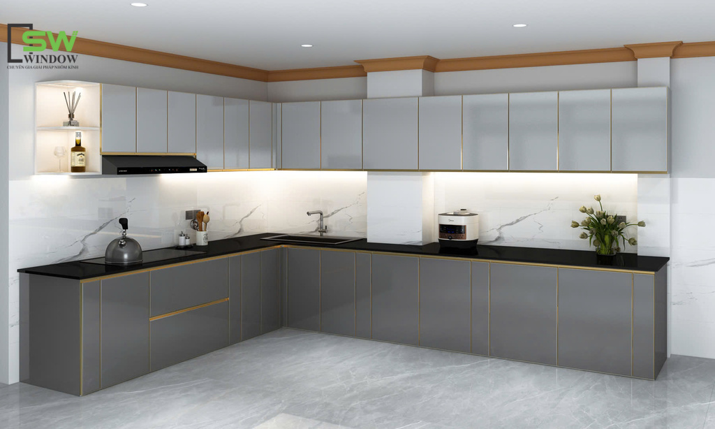 tủ bếp nhôm tấm