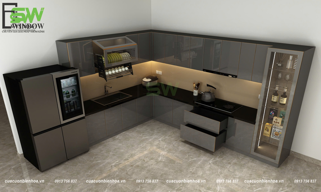 TU BẾP NHÔM HỢP KIM