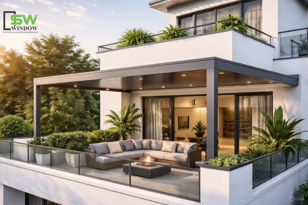 Trần nhôm lam sóng