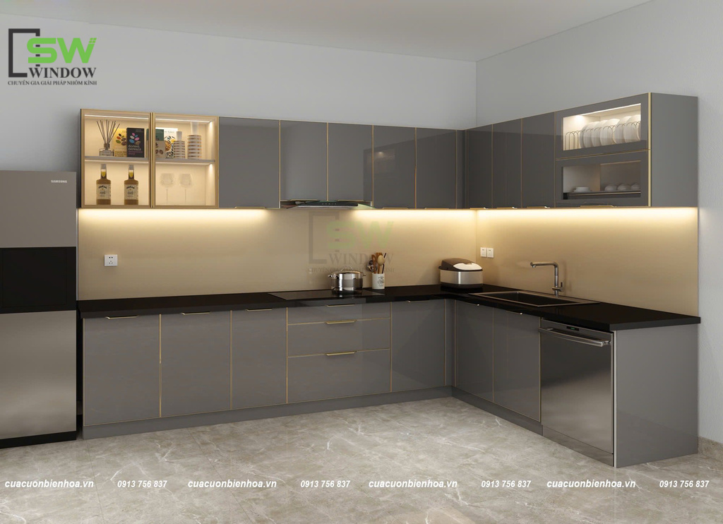 Lưu ý khi chọn tủ bếp nhôm hợp kim