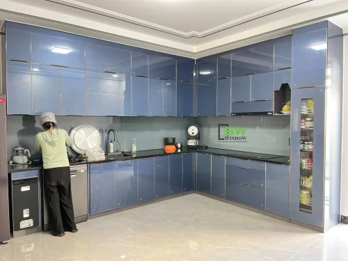 Tủ Bếp Nhôm Cánh Kính Cao Cấp – Giải Pháp Bền Đẹp Vượt Thời Gian Cho Mọi Gian Bếp