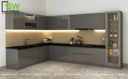 Cánh kính tủ Bếp kính màu Xám Khói