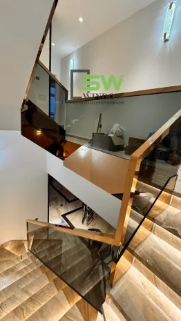 Cầu thang máng nhôm tay vịn Inox